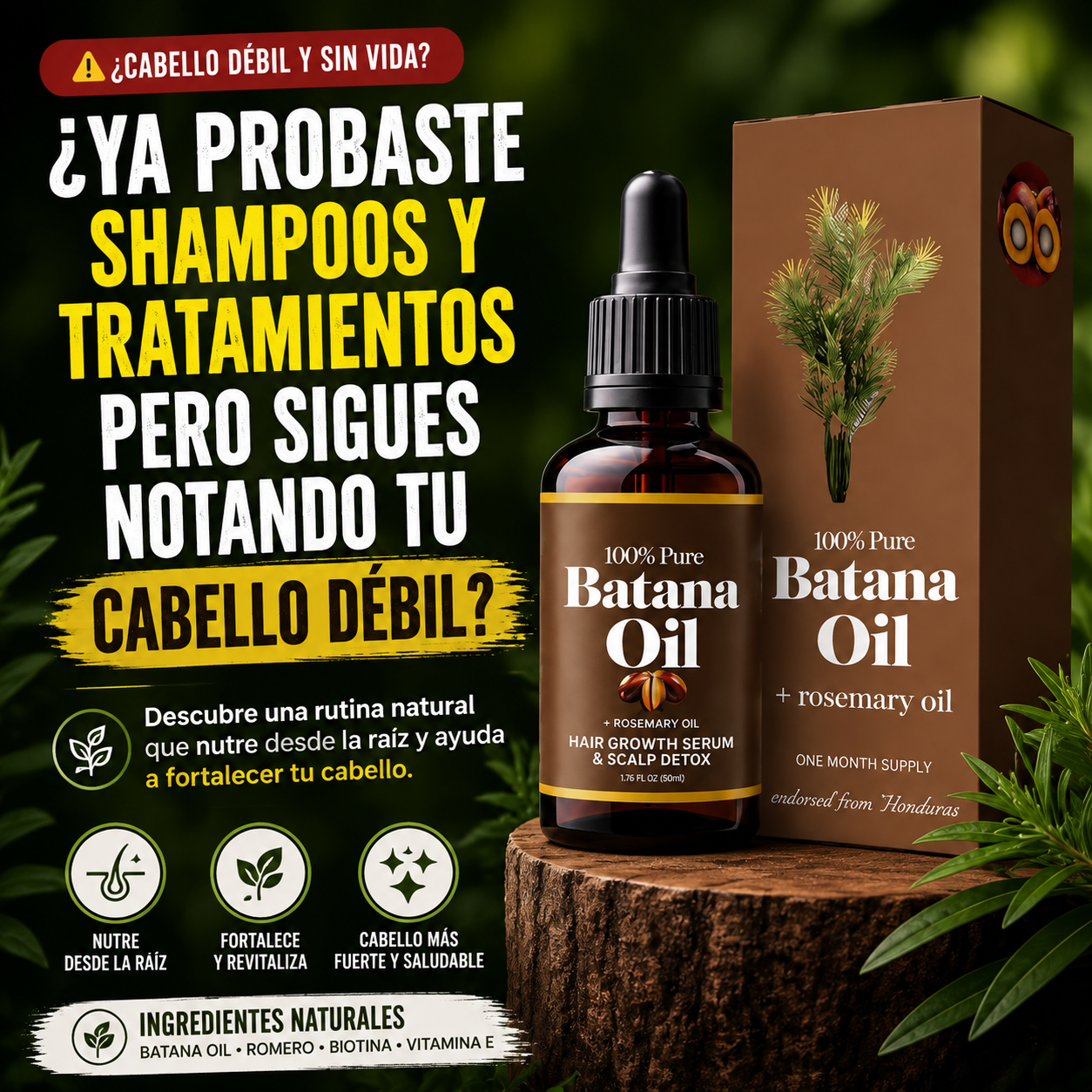 ACEITE DE BATANA PARA EL CRECIMIENTO DEL CABELLO