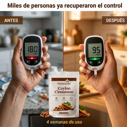 Ceylon Cinnamon 7200mg + MCT – Control Natural del Azúcar en Sangre | NaturaLife