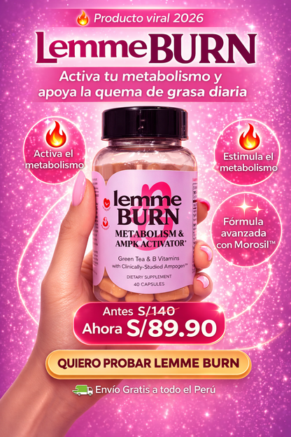 LEMME BURN: SUPLEMENTO PARA QUEMAR GRASA Y REDUCIR ANTOJOS