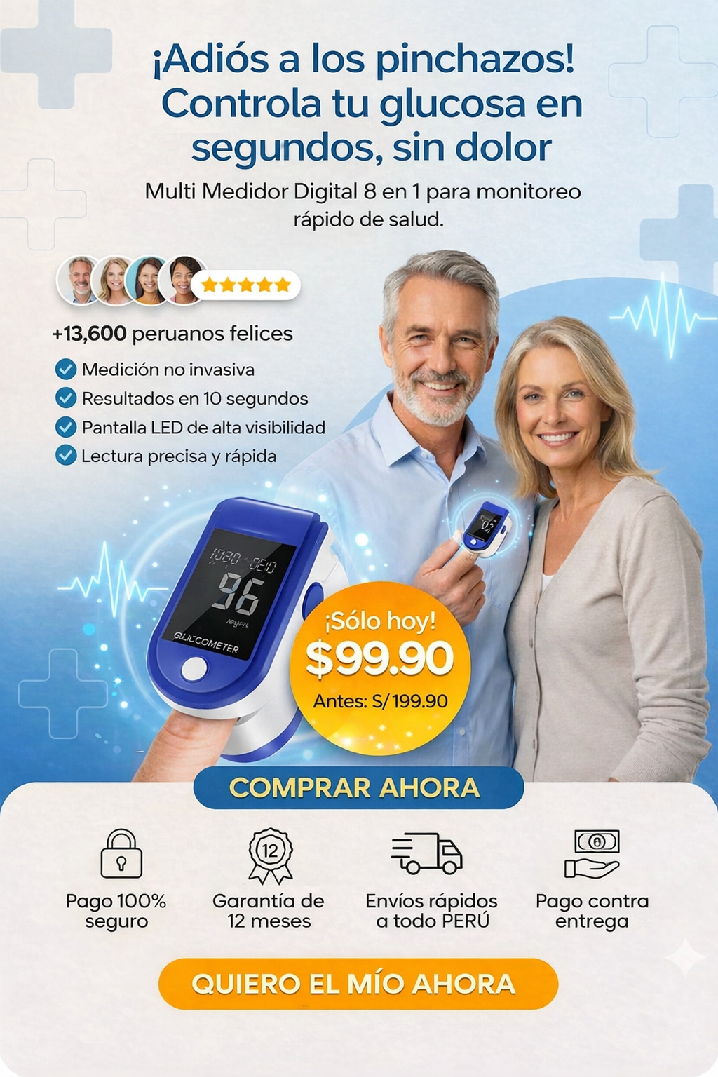 CONTROLA TU GLUCOSA EN SEGUNDOS, SIN PINCHAZOS Y SIN DOLOR ✨