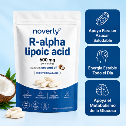 Ácido R-alfa lipoico — Cápsulas blandas de 600 mg en forma R pura