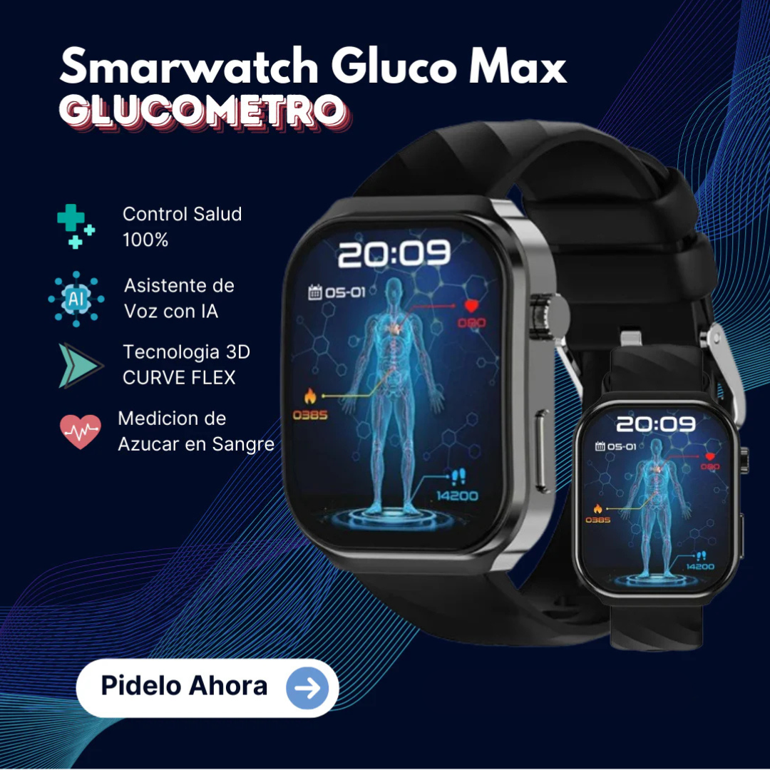 Smart Gluco Watch ⌚️: Controla Glucosa, Ritmo Cardíaco y Presión Arterial