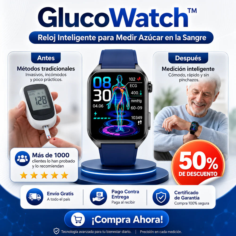 Smart Gluco Watch ⌚️: Controla Glucosa, Ritmo Cardíaco y Presión Arterial