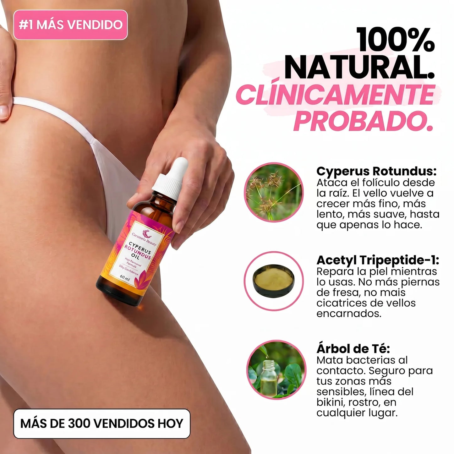 ACEITE NATURAL CYPERUS ROTUNDUS™ | Ayuda a Retrasar el Crecimiento del Vello