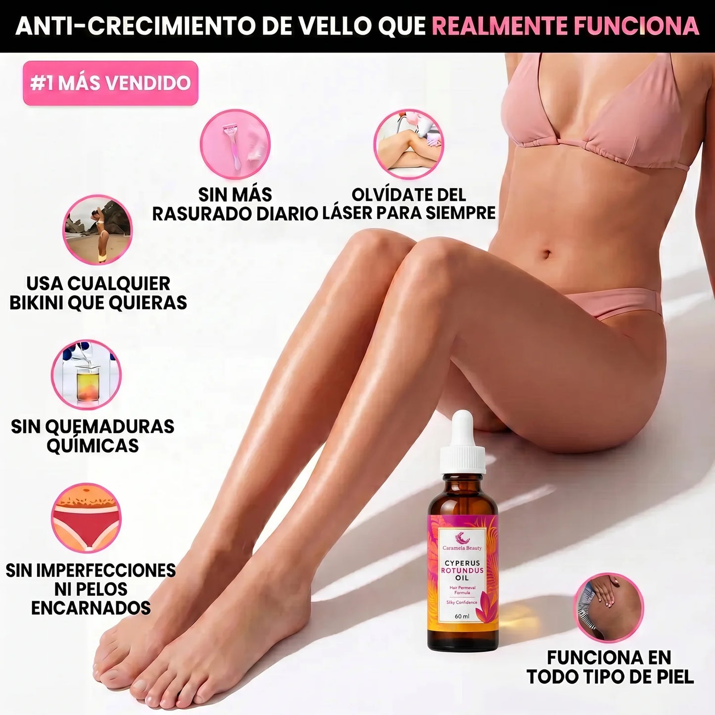ACEITE NATURAL CYPERUS ROTUNDUS™ | Ayuda a Retrasar el Crecimiento del Vello