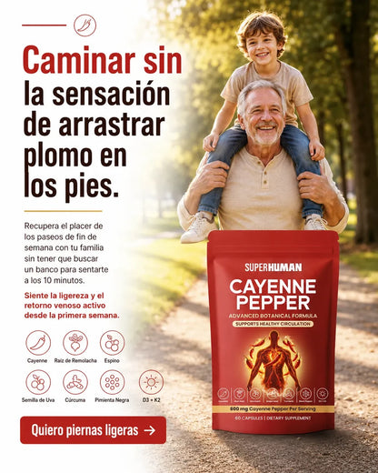 Cayenne Pepper – Suplemento Botánico para Circulación Saludable (60 Cápsulas)