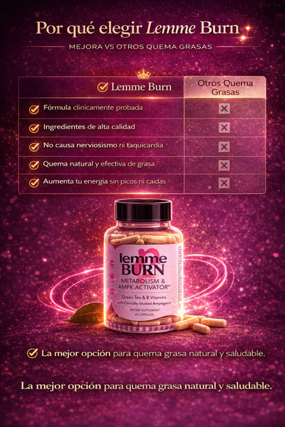 LEMME BURN: SUPLEMENTO PARA QUEMAR GRASA Y REDUCIR ANTOJOS