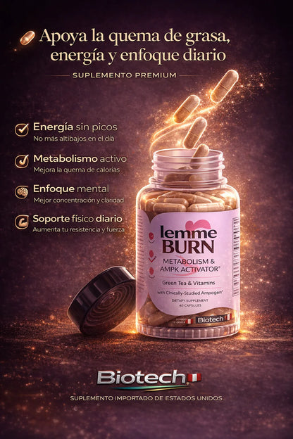 LEMME BURN: SUPLEMENTO PARA QUEMAR GRASA Y REDUCIR ANTOJOS
