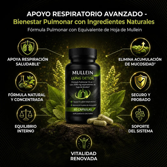MULLEIN LUNG DETOX Ayuda a Mantener Tus Pulmones Limpios y Saludables En menos de 7 días