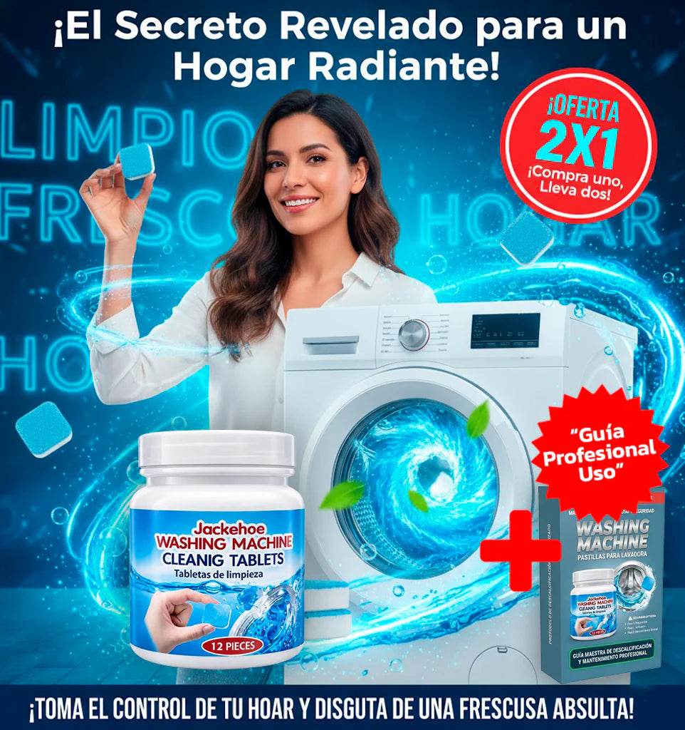 2X1 PASTILLAS PARA LAVADORA PREMIUM - ELIMINA EL MAL OLOR Y BACTERIAS.