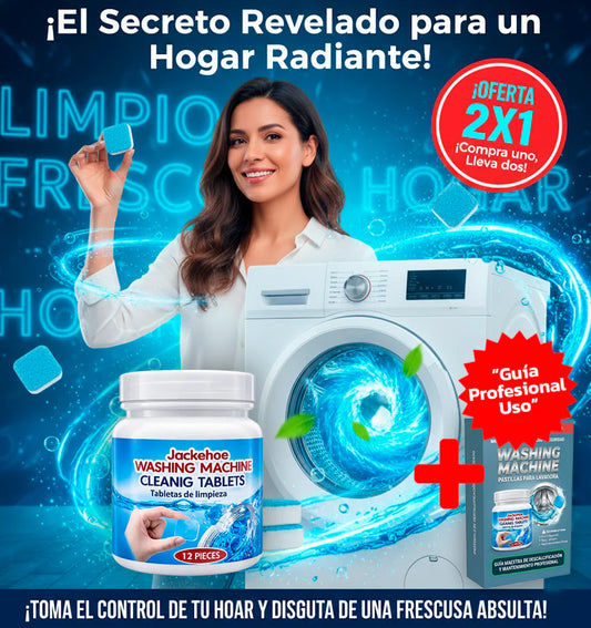 2X1 PASTILLAS PARA LAVADORA PREMIUM - ELIMINA EL MAL OLOR Y BACTERIAS.